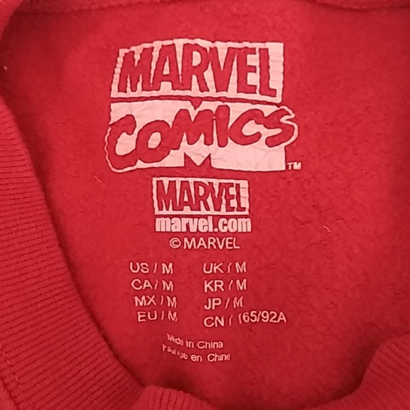 Red Marvel Comics Sweatshirt - Picture 3 of 4